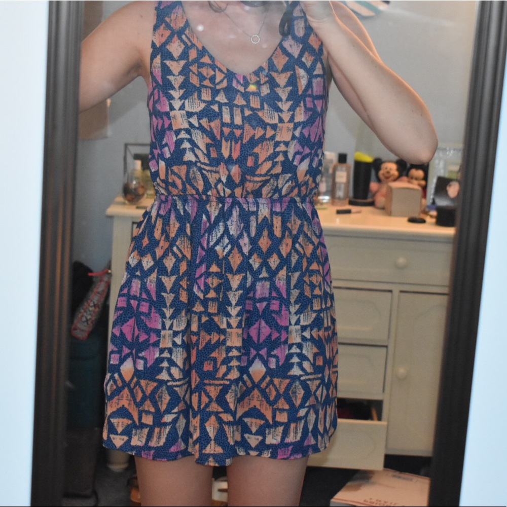 Forever 21 Patterned Fit and Flare Dress M